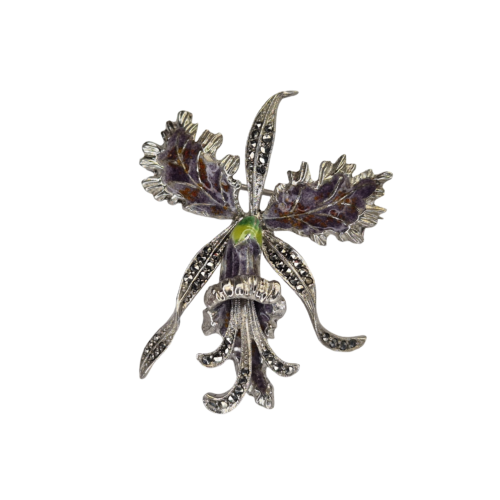 Alternative view of Antik - Vintage-Brosche Orchidee