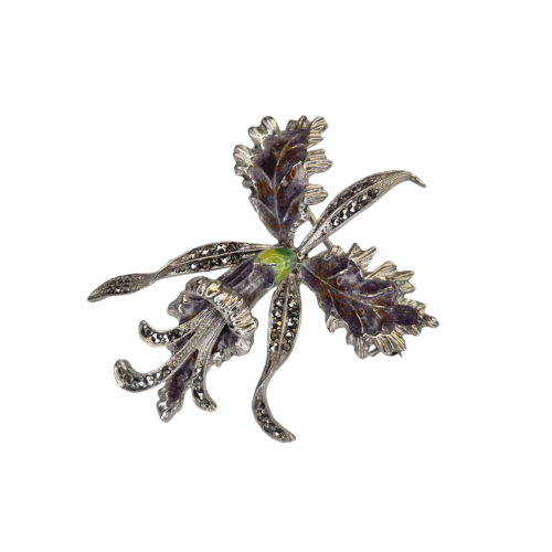 Antik - Vintage-Brosche Orchidee